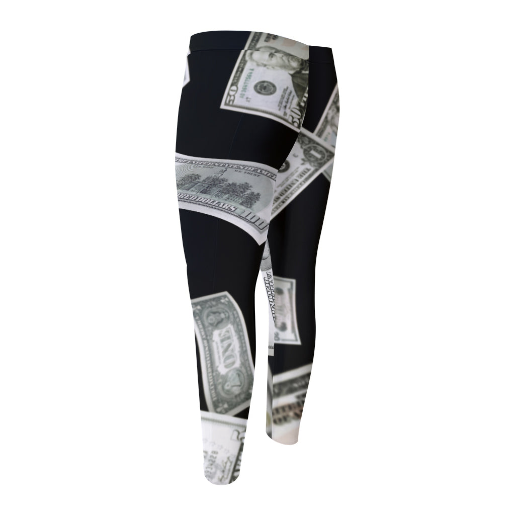 Flying USD Print Men's Compression Pants