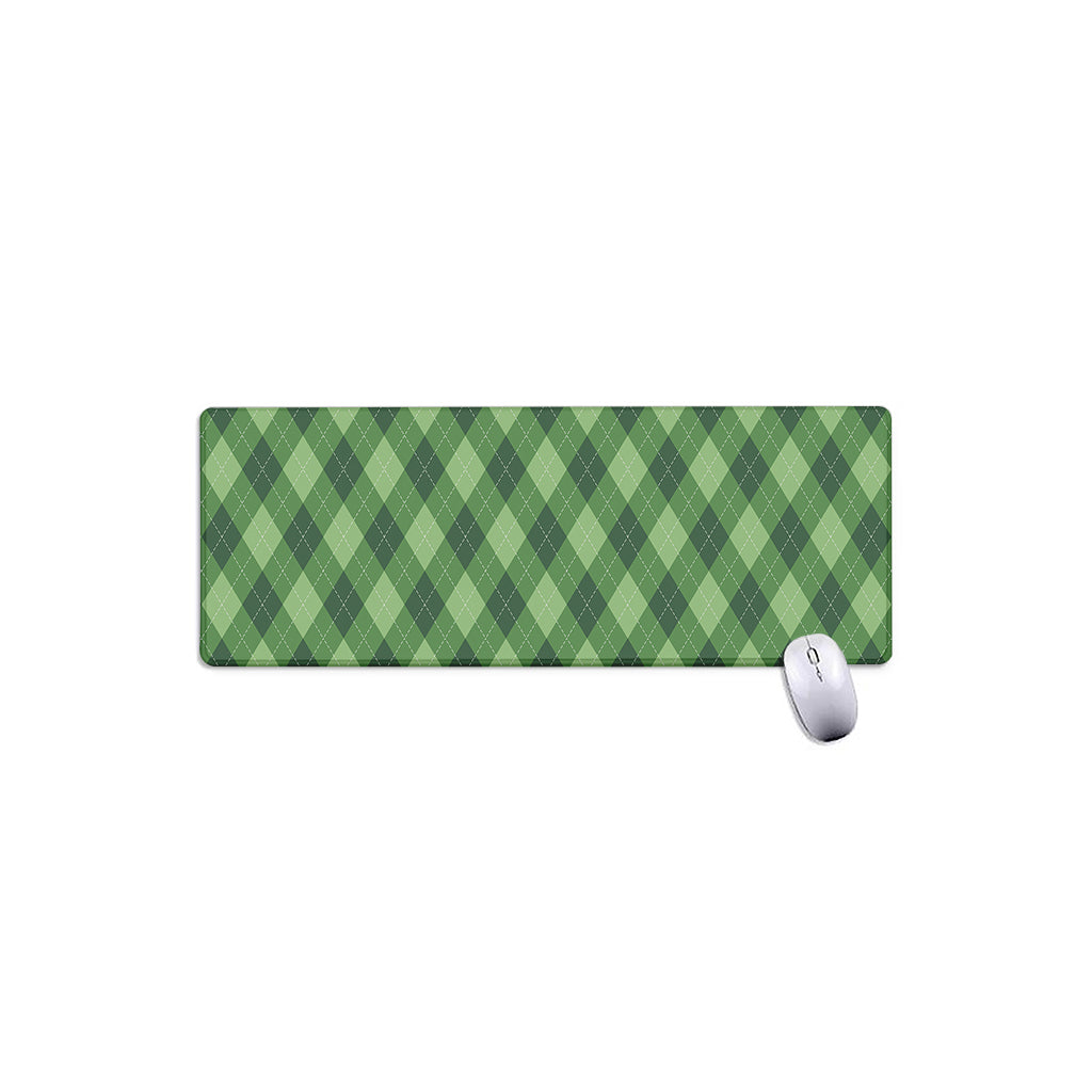 Forest Green Argyle Pattern Print Extended Mouse Pad