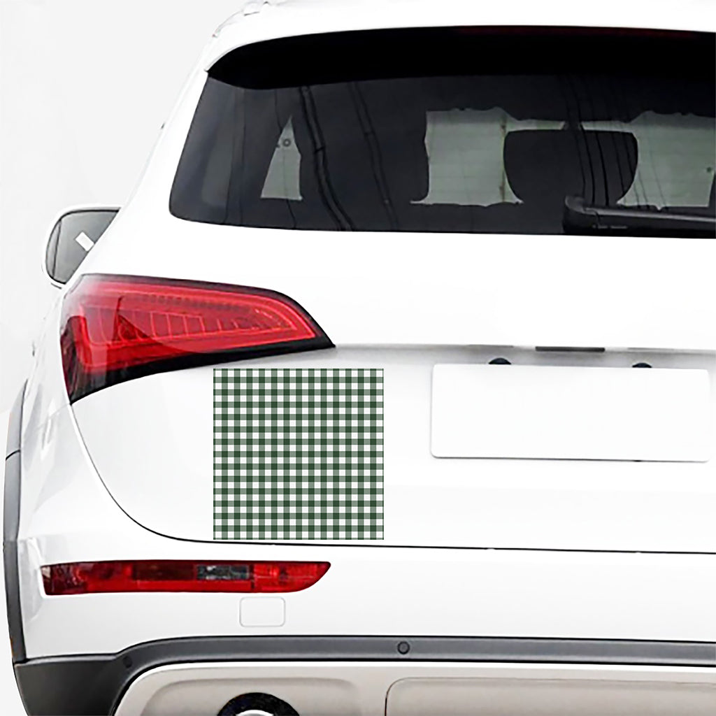 Forest Green Buffalo Check Pattern Print Car Sticker