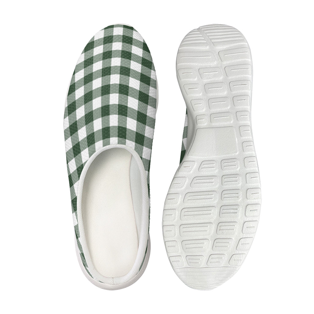 Forest Green Buffalo Check Pattern Print Mesh Casual Shoes