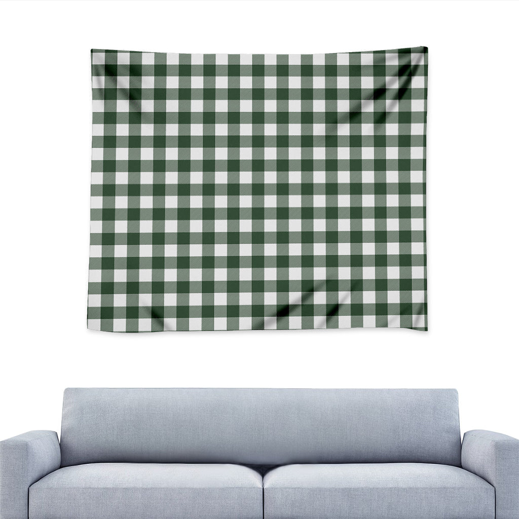 Forest Green Buffalo Check Pattern Print Tapestry