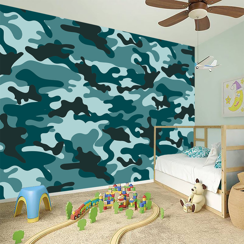 Forest Green Camouflage Print Wall Sticker
