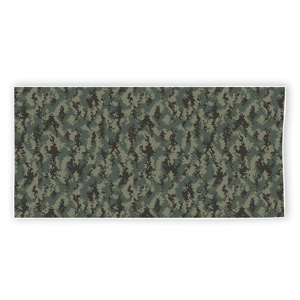 Forest Green Digital Camo Pattern Print Beach Towel