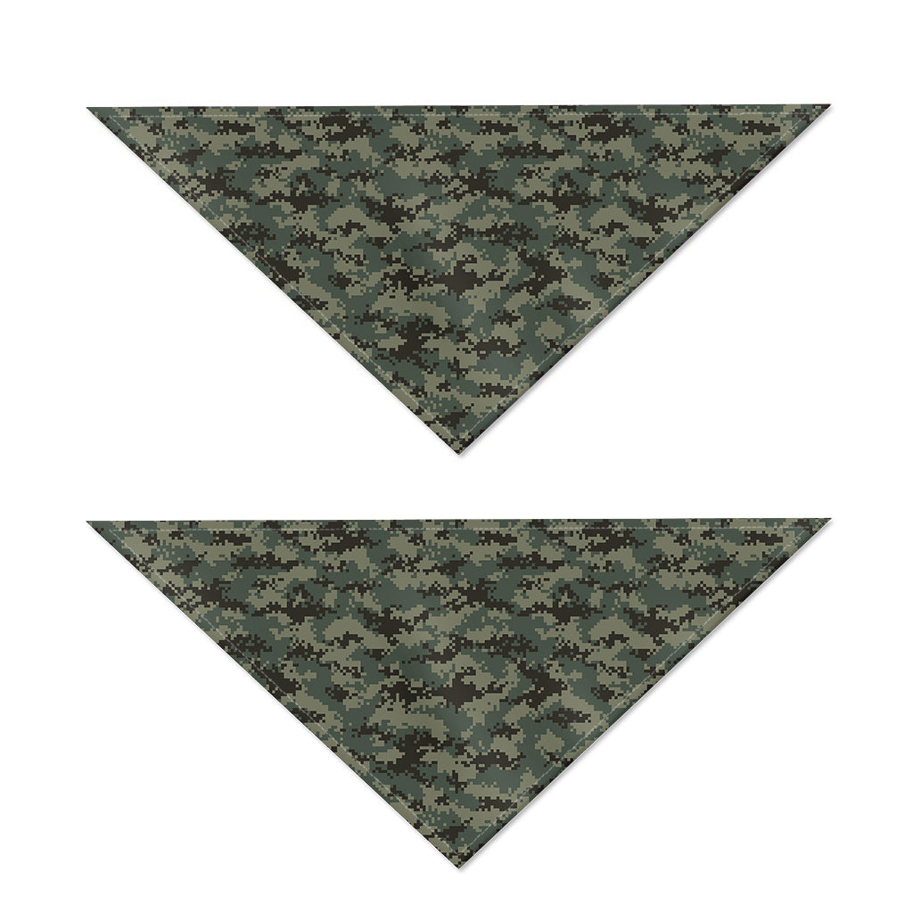 Forest Green Digital Camo Pattern Print Dog Bandana