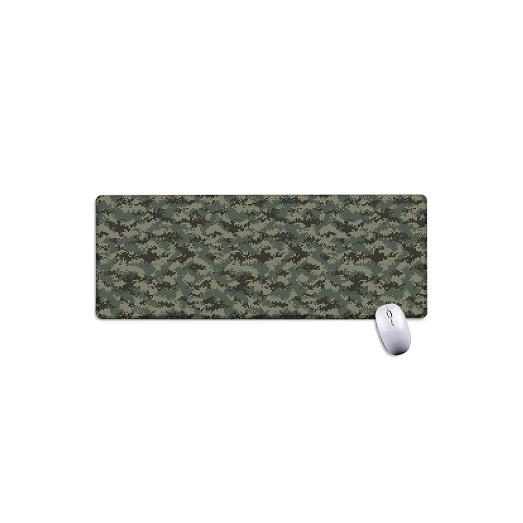 Forest Green Digital Camo Pattern Print Extended Mouse Pad