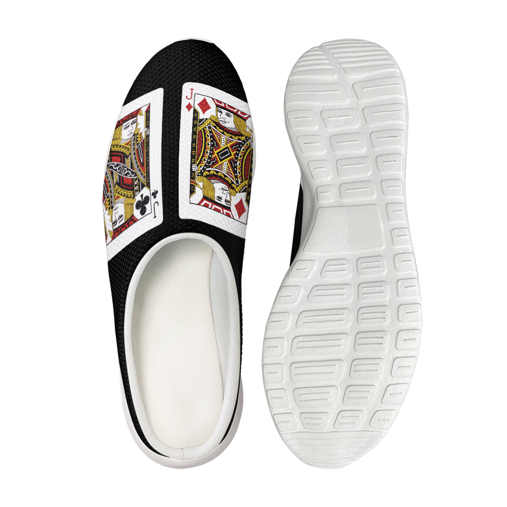 Four Jacks Playing Cards Print Mesh Casual Shoes