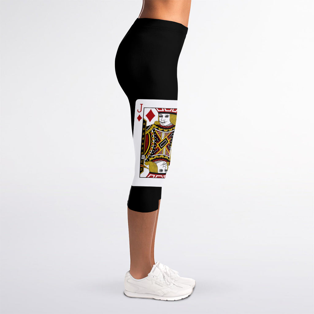 Four Jacks Playing Cards Print Women's Capri Leggings