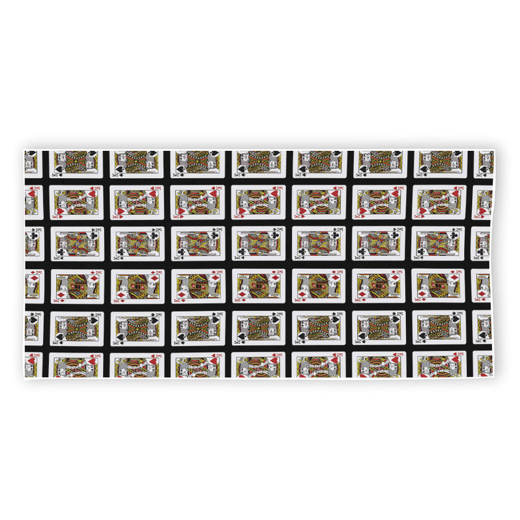 Four Kings Playing Cards Pattern Print Beach Towel