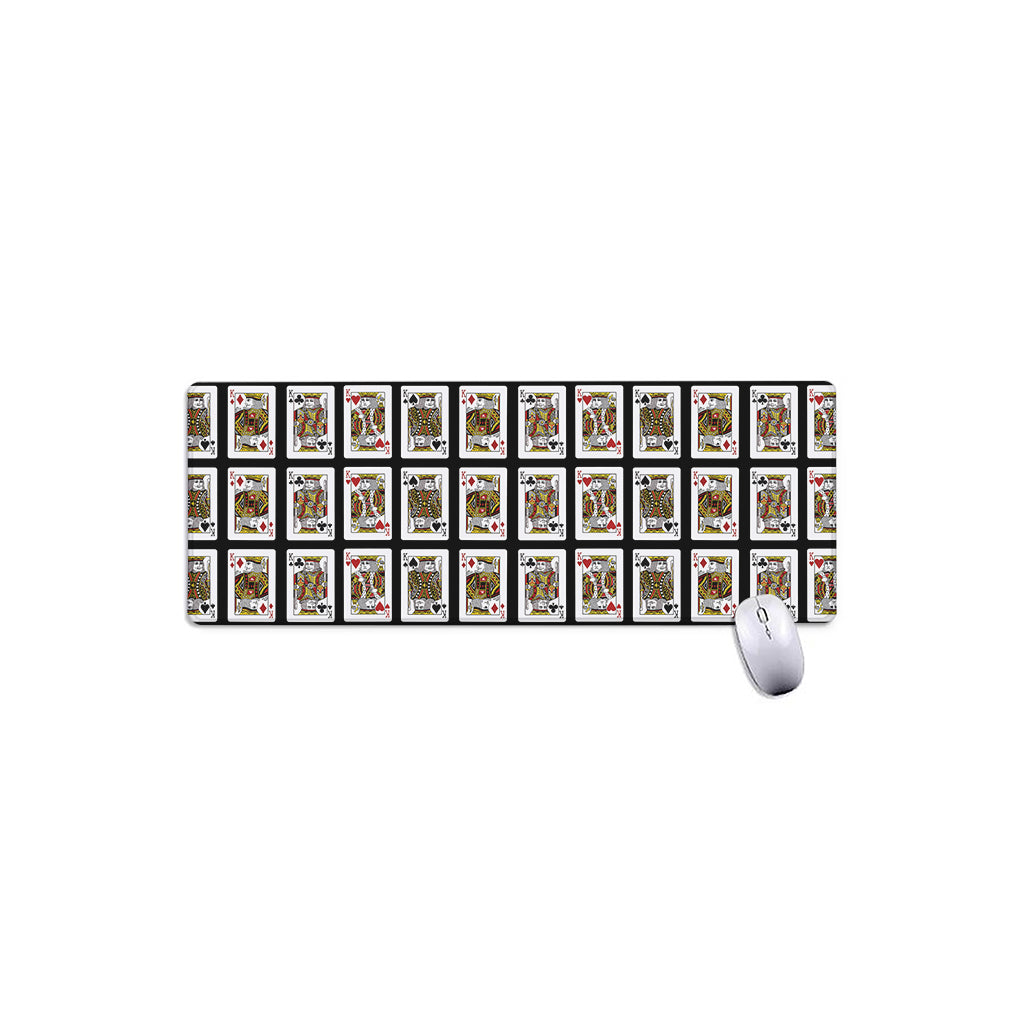 Four Kings Playing Cards Pattern Print Extended Mouse Pad