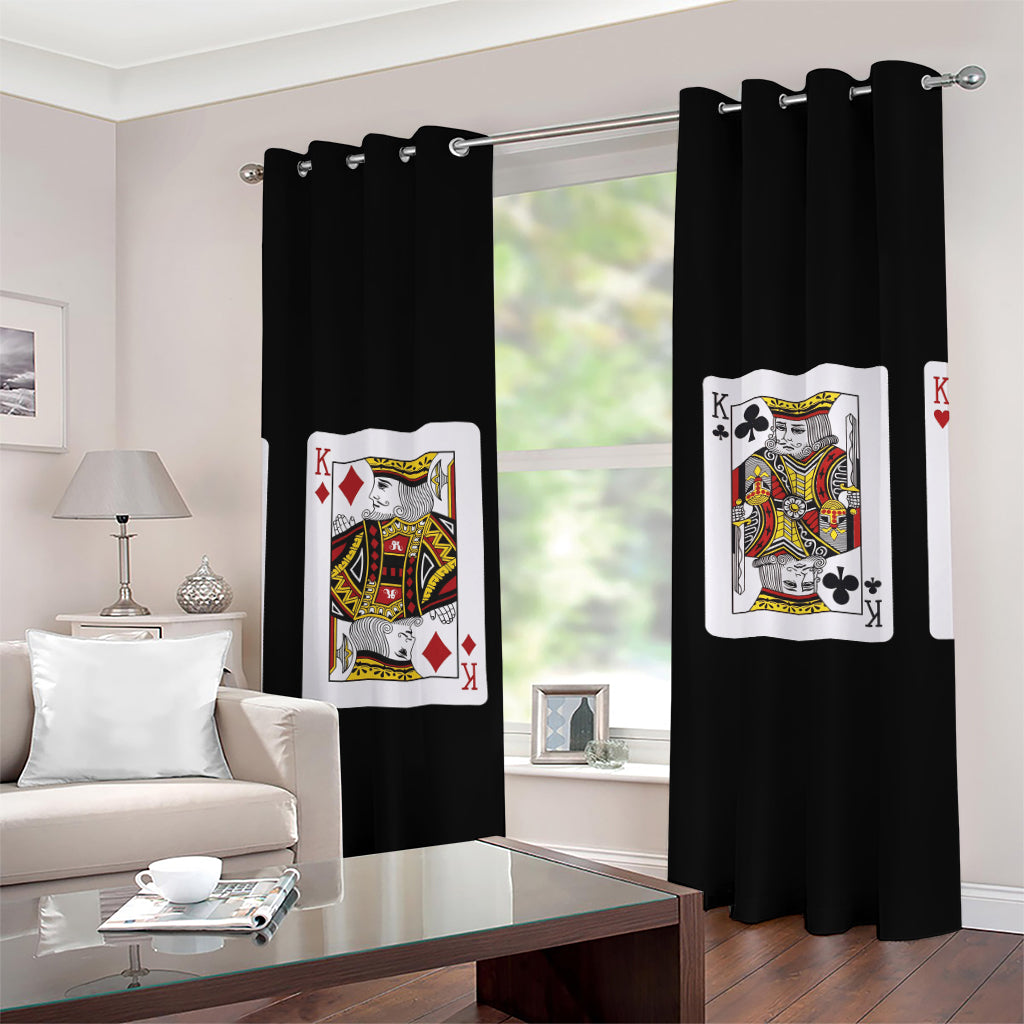 Four Kings Playing Cards Print Grommet Curtains