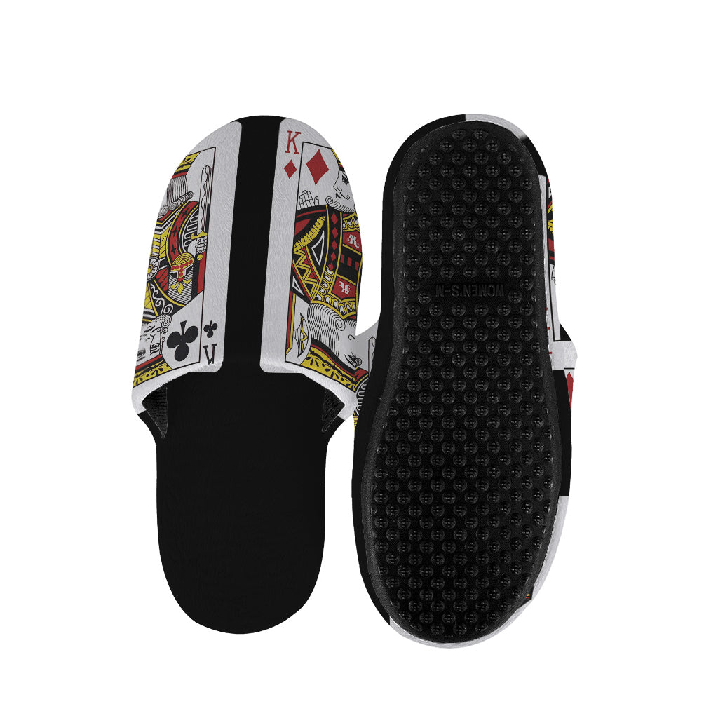 Four Kings Playing Cards Print Slippers