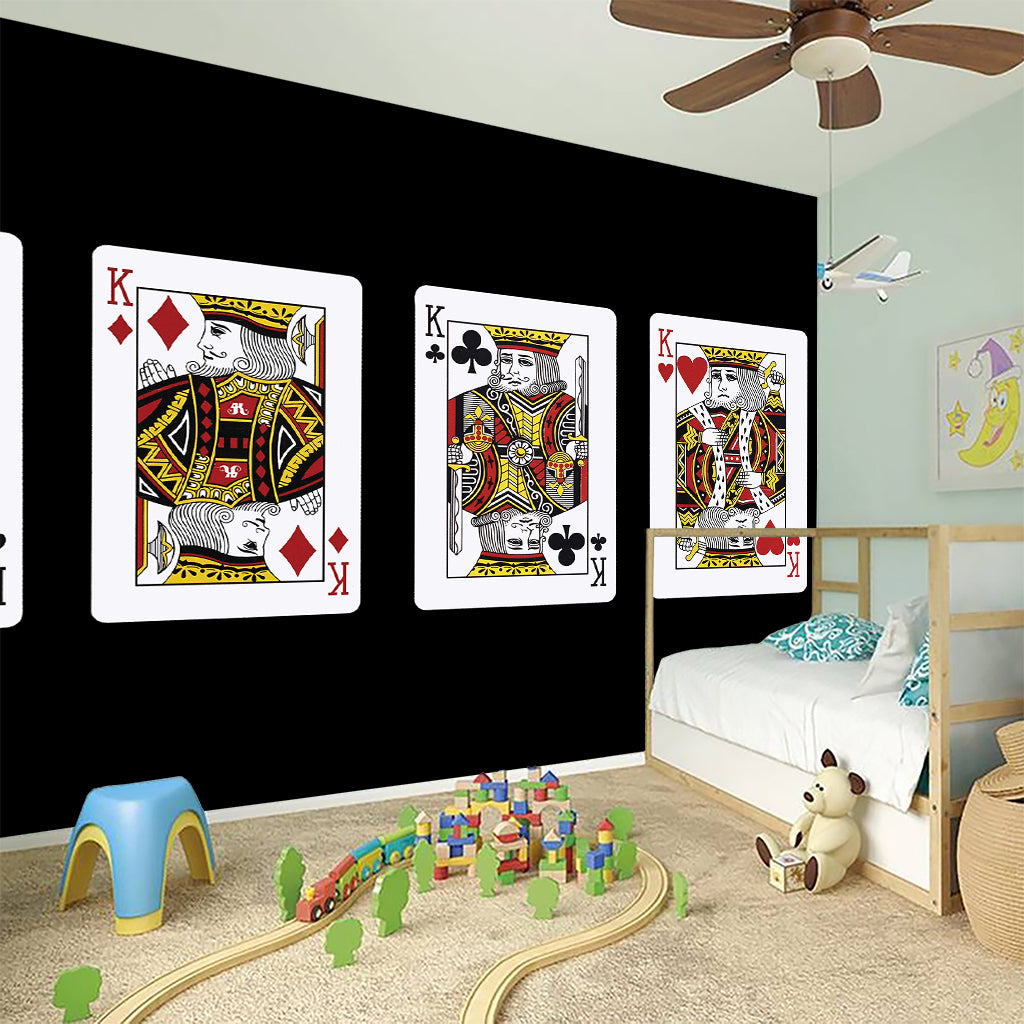 Four Kings Playing Cards Print Wall Sticker