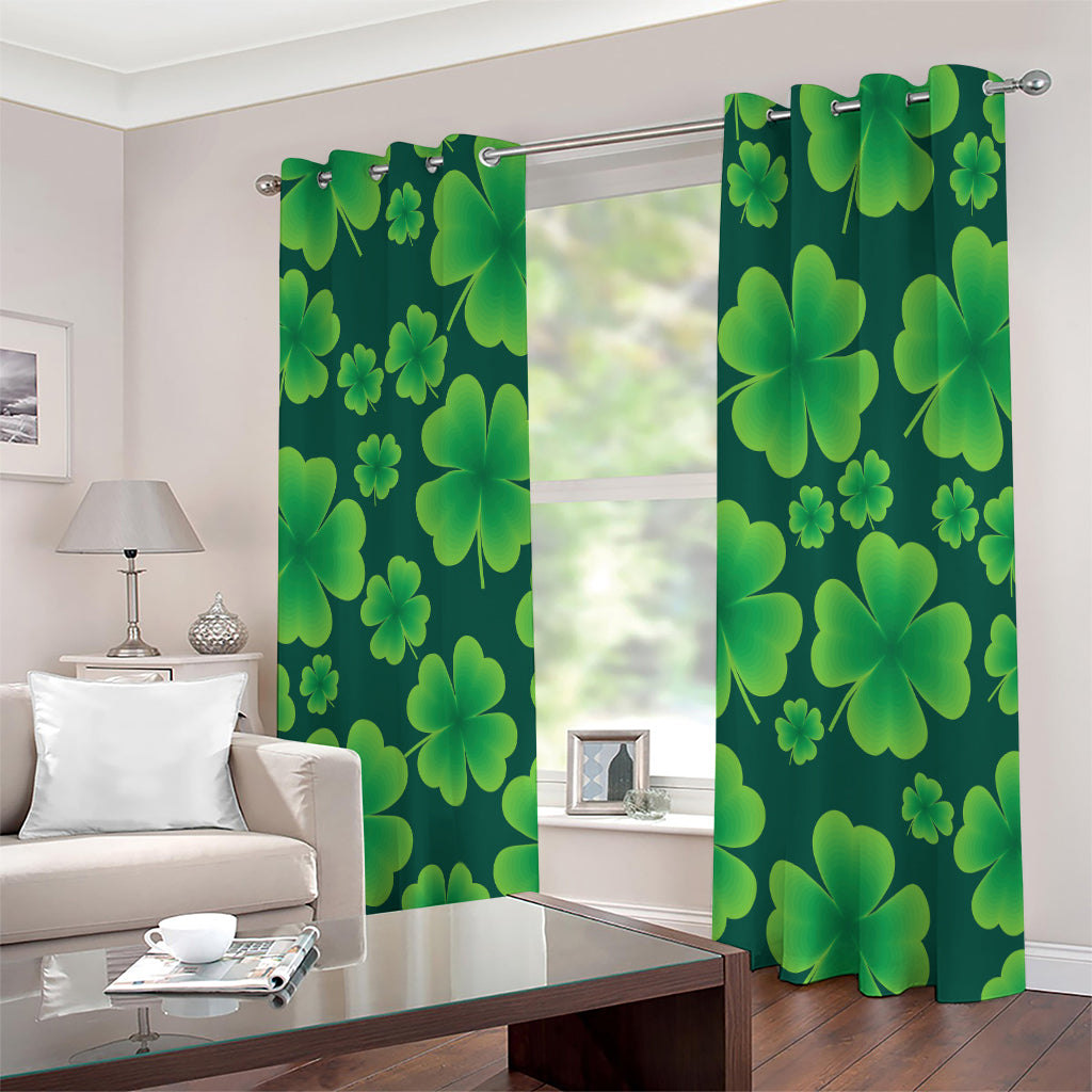 Four-Leaf Clover St. Patrick's Day Print Extra Wide Grommet Curtains