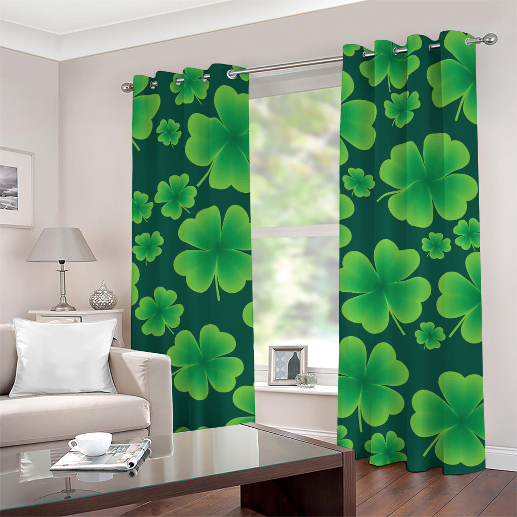 Four-Leaf Clover St. Patrick's Day Print Grommet Curtains