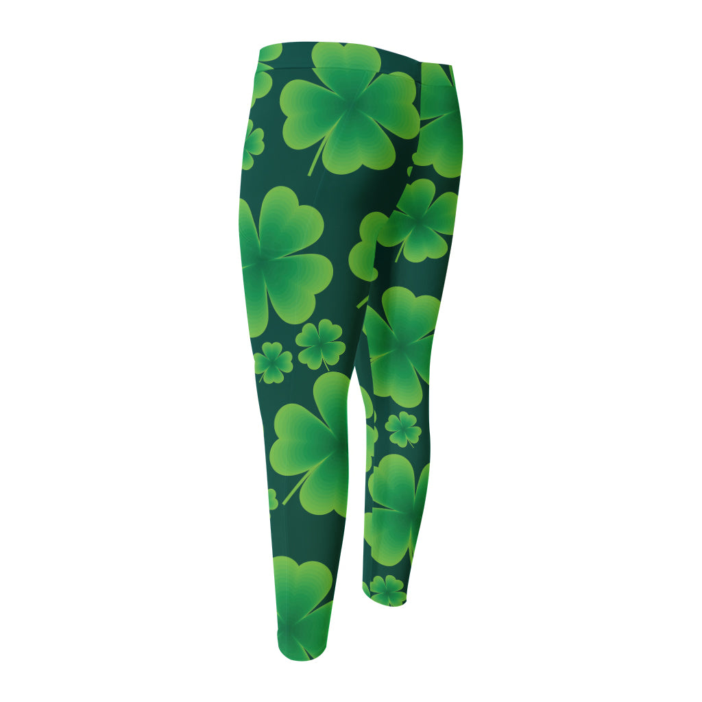 Four-Leaf Clover St. Patrick's Day Print Men's Compression Pants