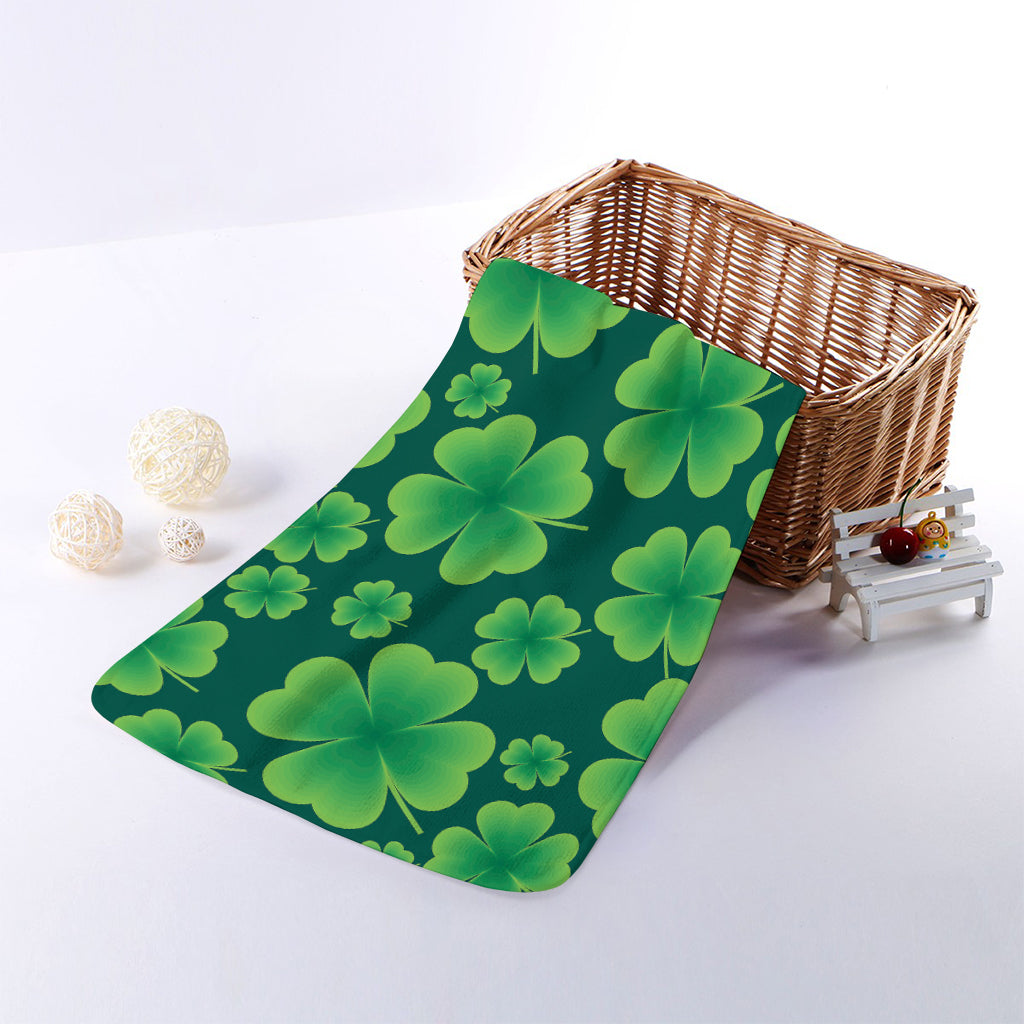 Four-Leaf Clover St. Patrick's Day Print Towel