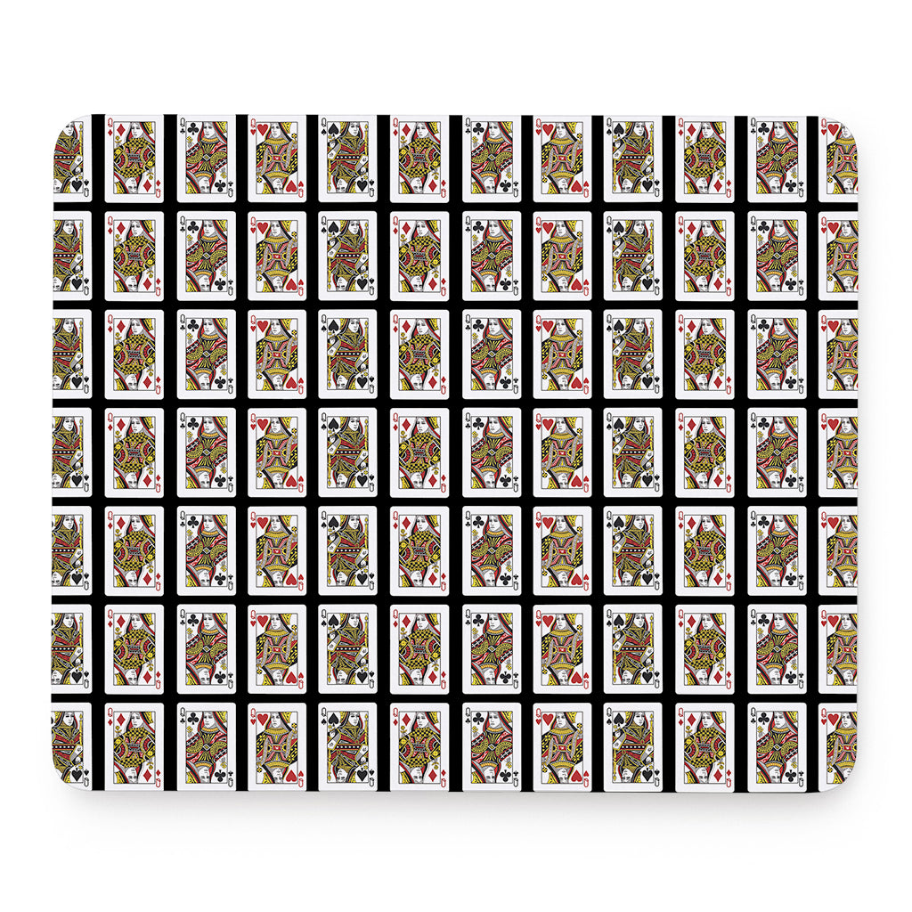 Four Queens Playing Cards Pattern Print Mouse Pad