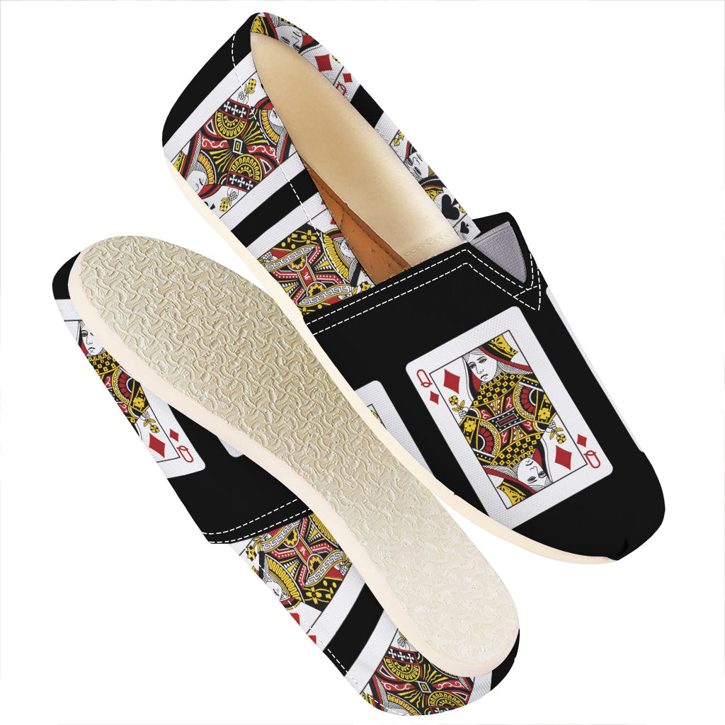 Four Queens Playing Cards Print Casual Shoes