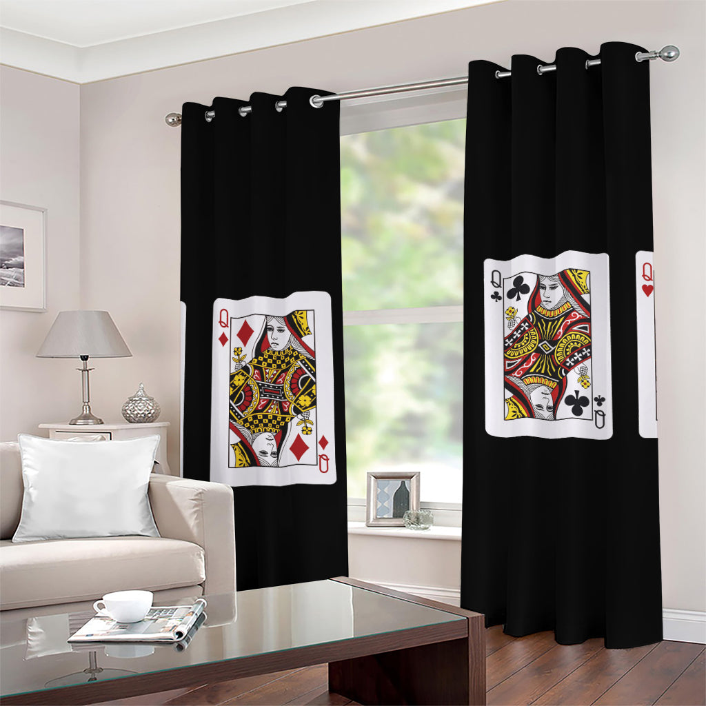Four Queens Playing Cards Print Grommet Curtains