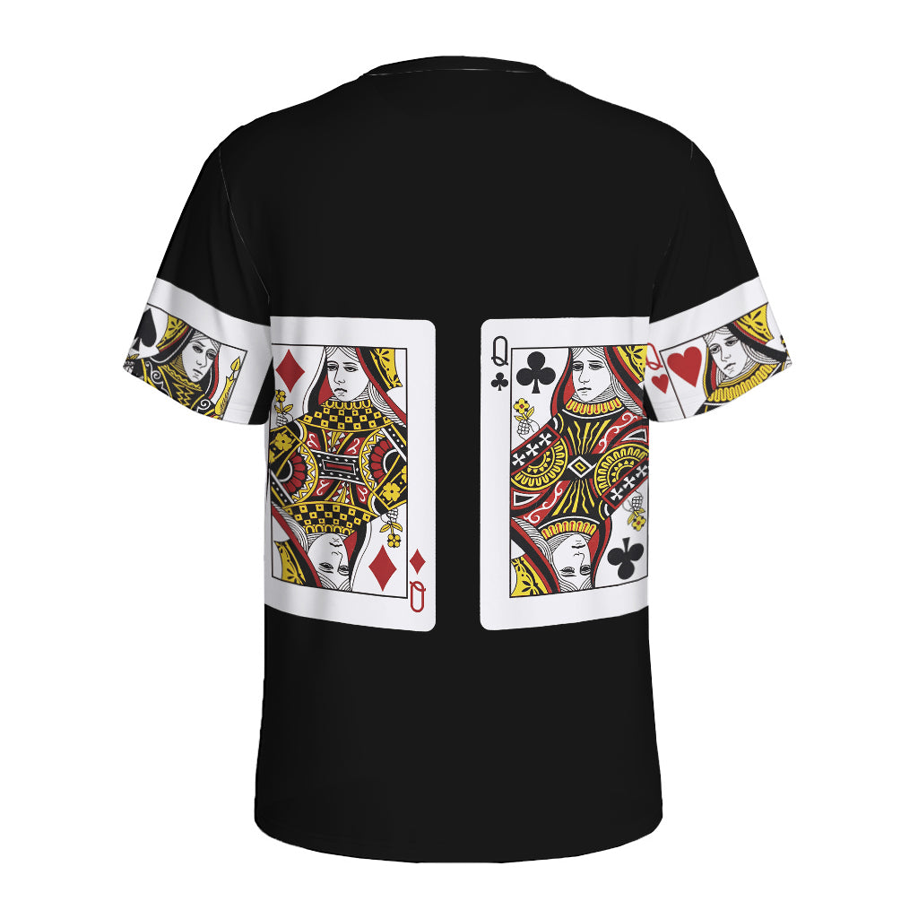 Four Queens Playing Cards Print Men's Sports T-Shirt
