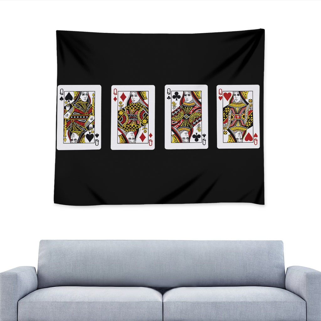Four Queens Playing Cards Print Tapestry