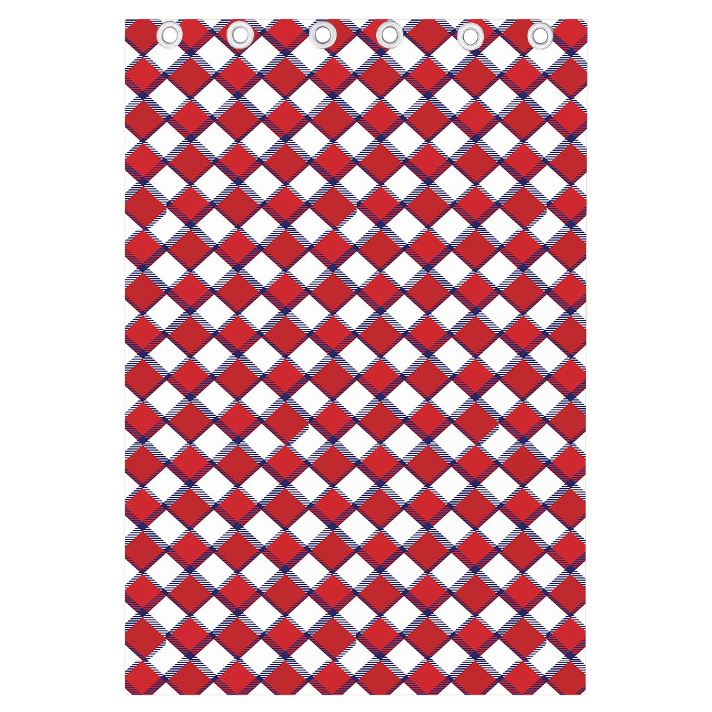 Fourth of July American Plaid Print Curtain