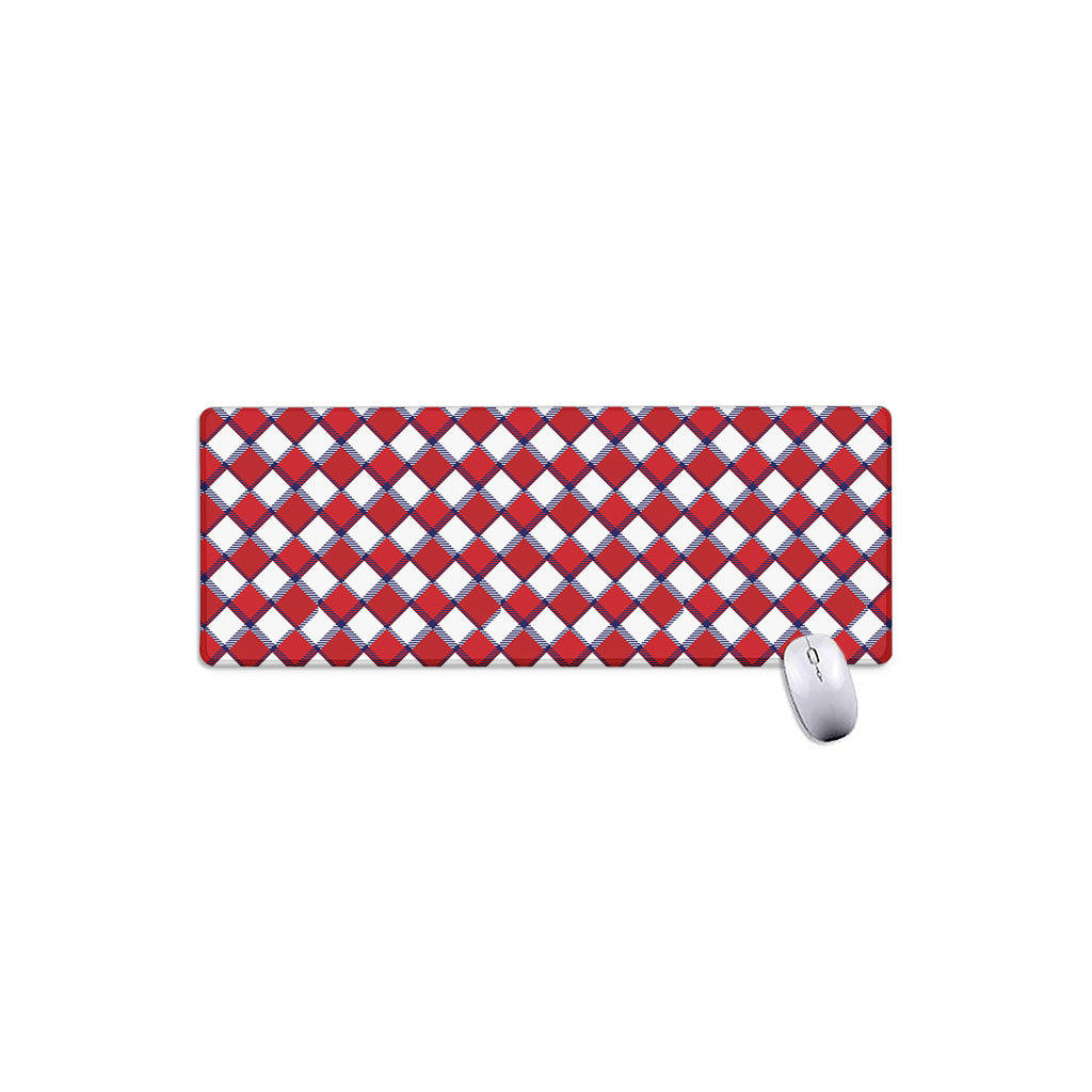 Fourth of July American Plaid Print Extended Mouse Pad