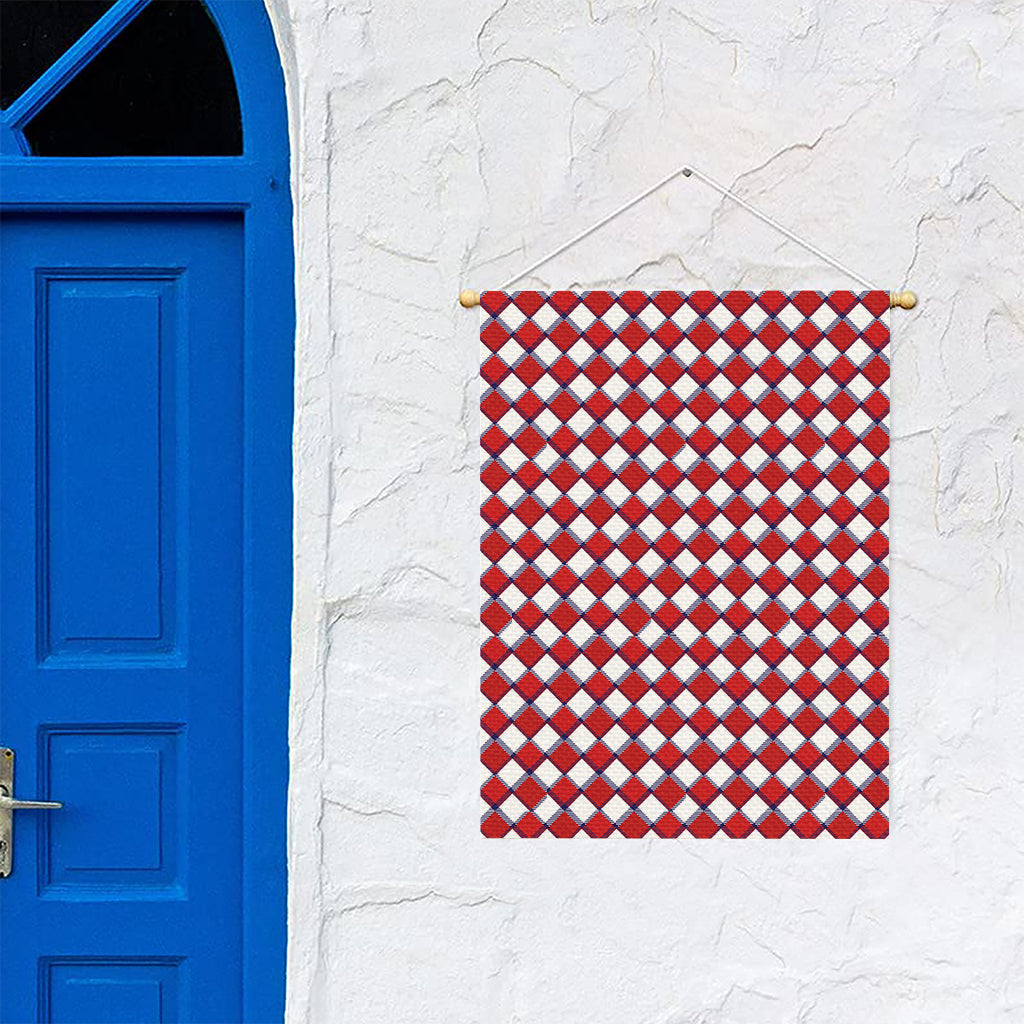 Fourth of July American Plaid Print Garden Flag