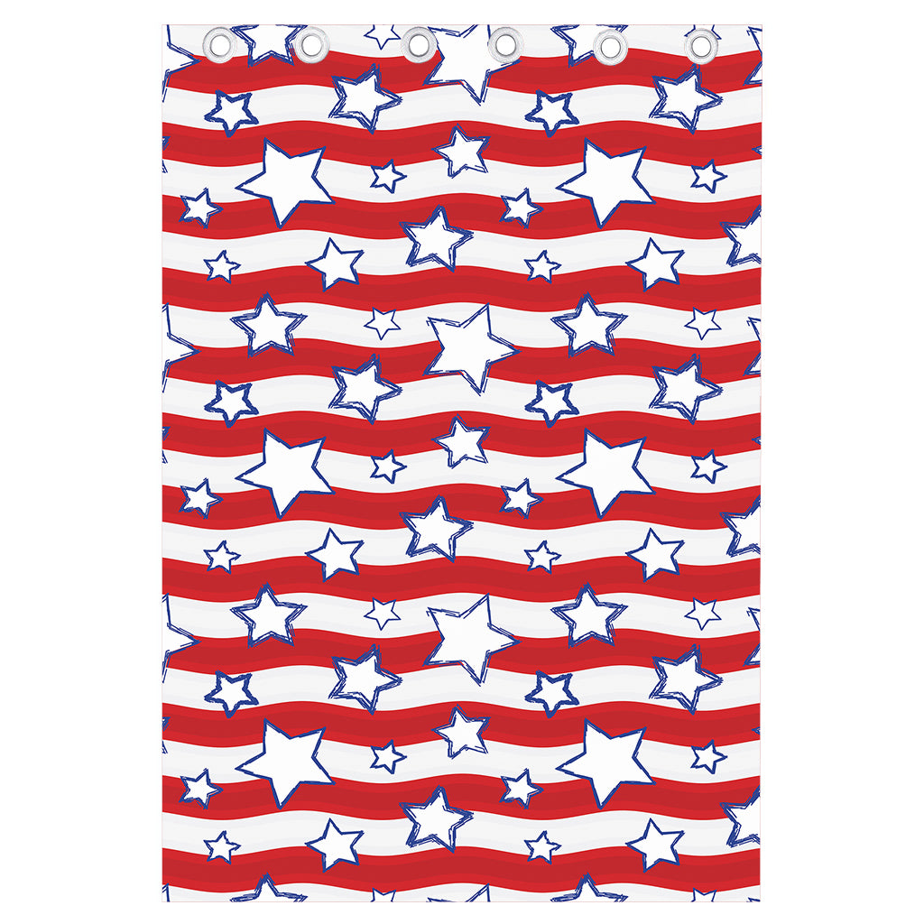 Fourth of July USA Star Pattern Print Curtain