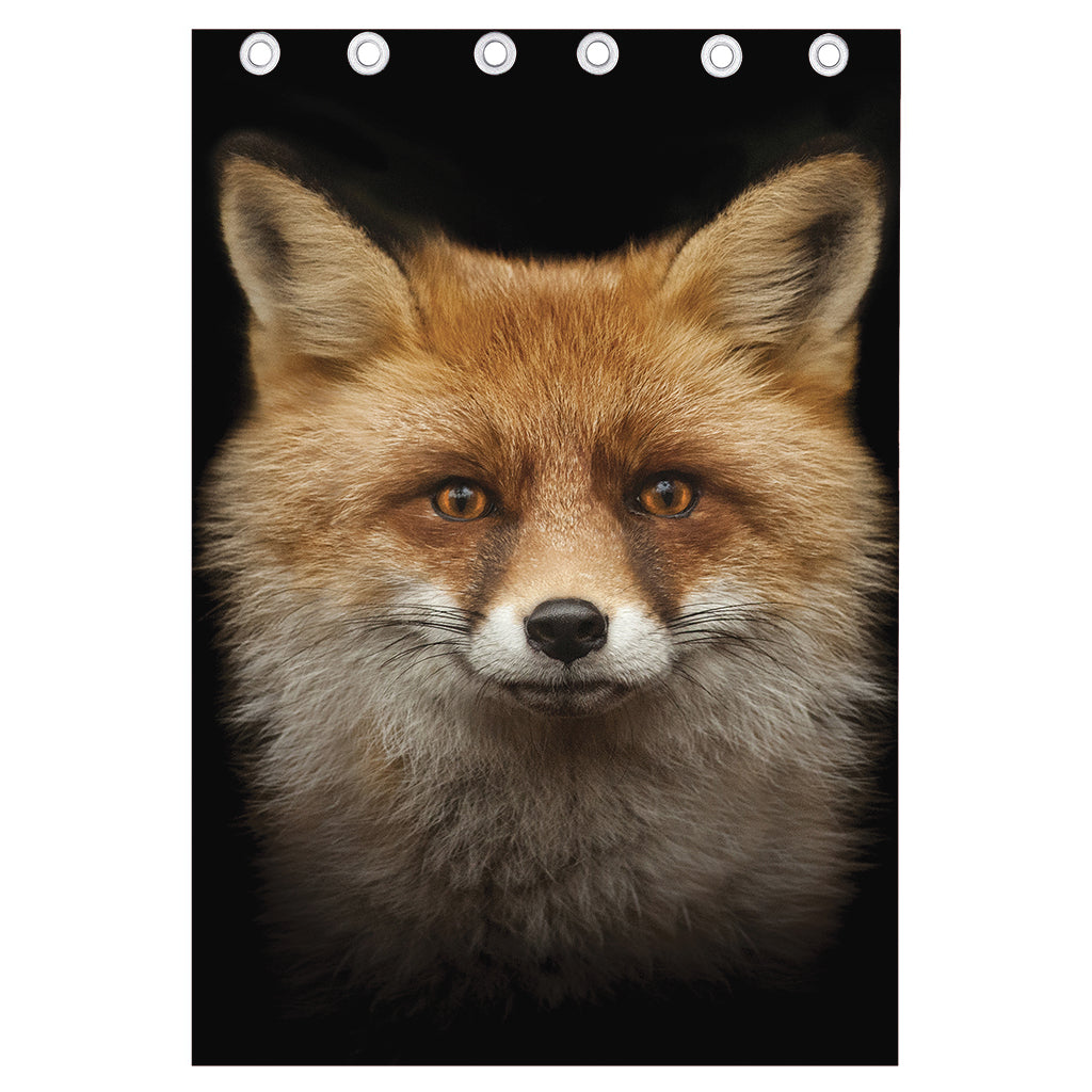 Fox Portrait Print Curtain