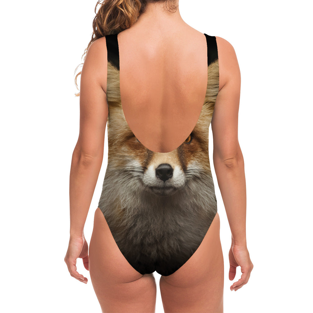 Fox Portrait Print One Piece Swimsuit