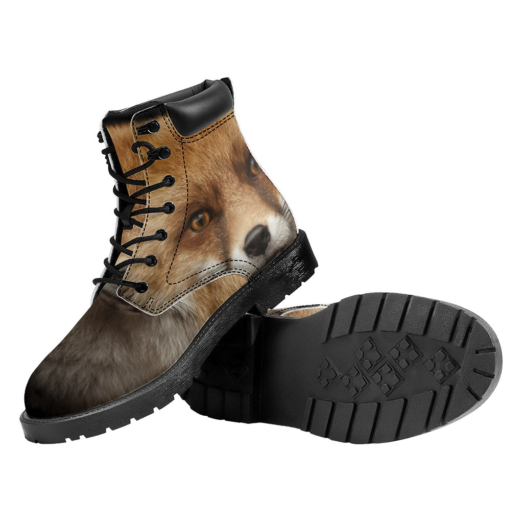 Fox Portrait Print Work Boots