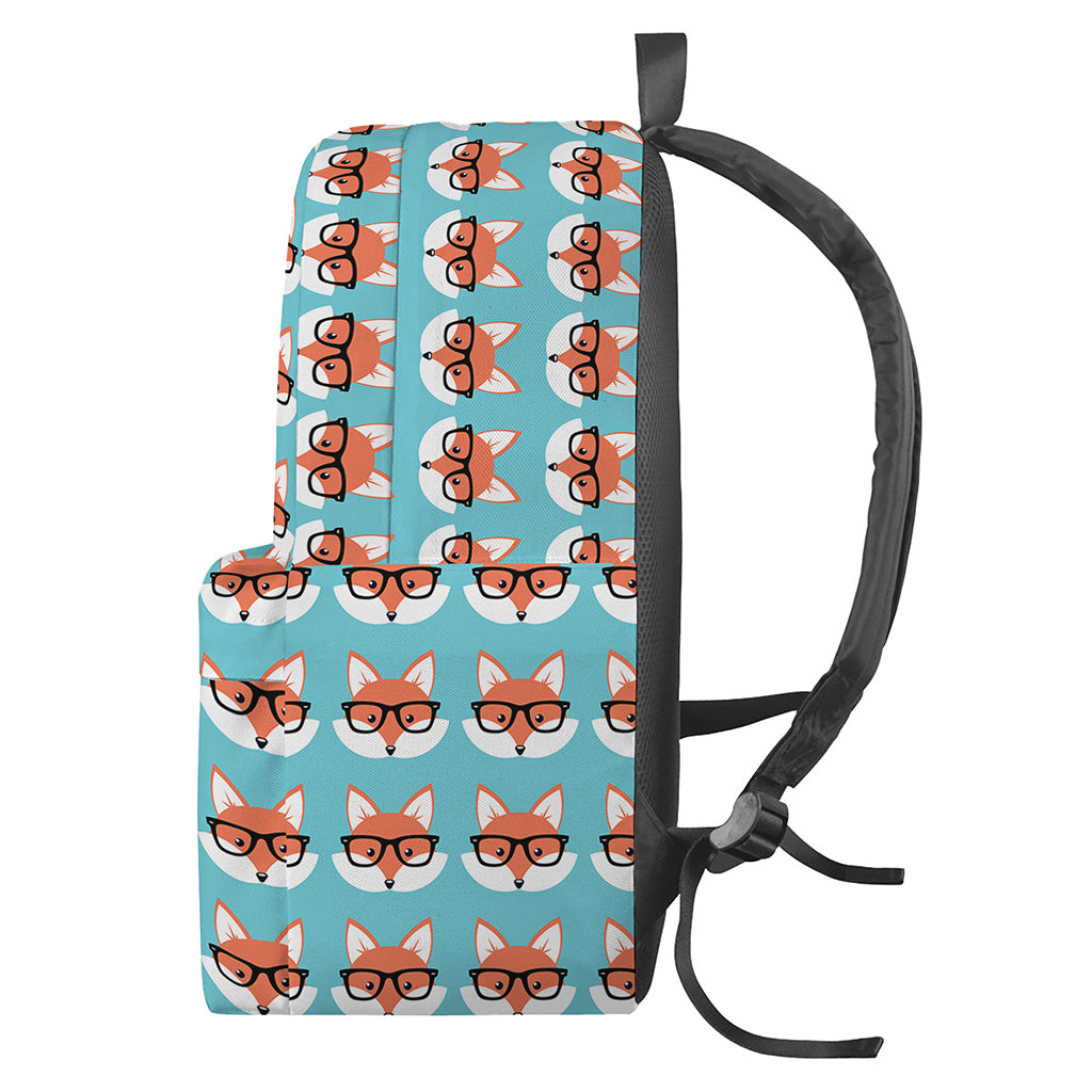 Fox With Glasses Pattern Print Backpack