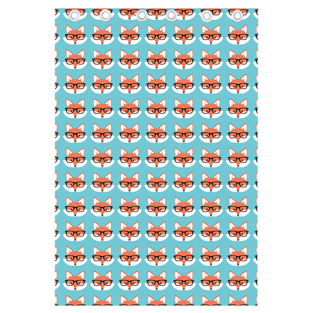 Fox With Glasses Pattern Print Curtain