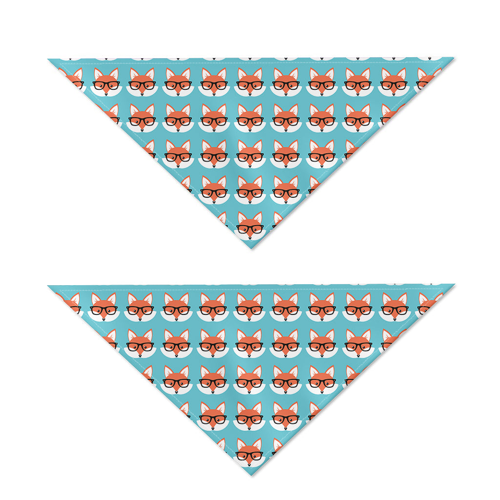 Fox With Glasses Pattern Print Dog Bandana