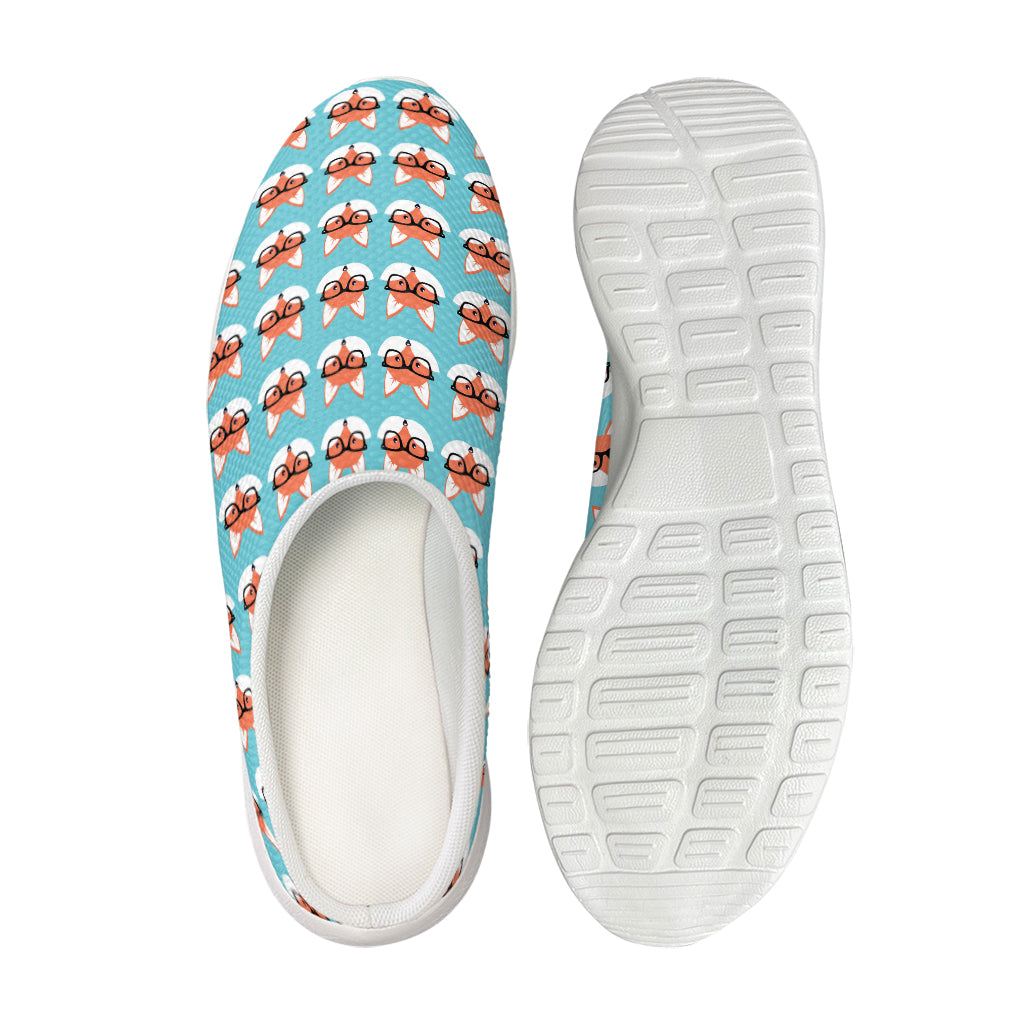 Fox With Glasses Pattern Print Mesh Casual Shoes