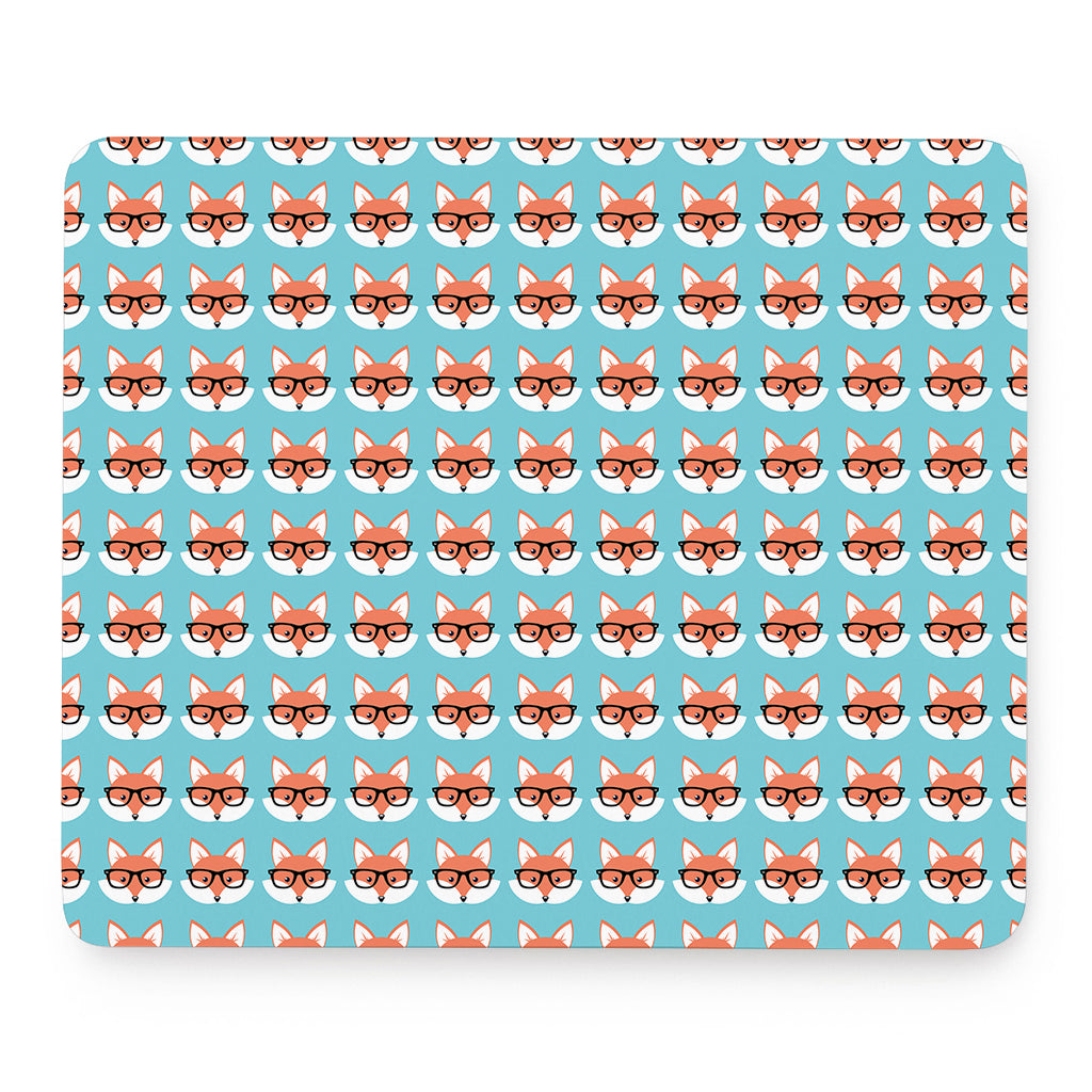 Fox With Glasses Pattern Print Mouse Pad