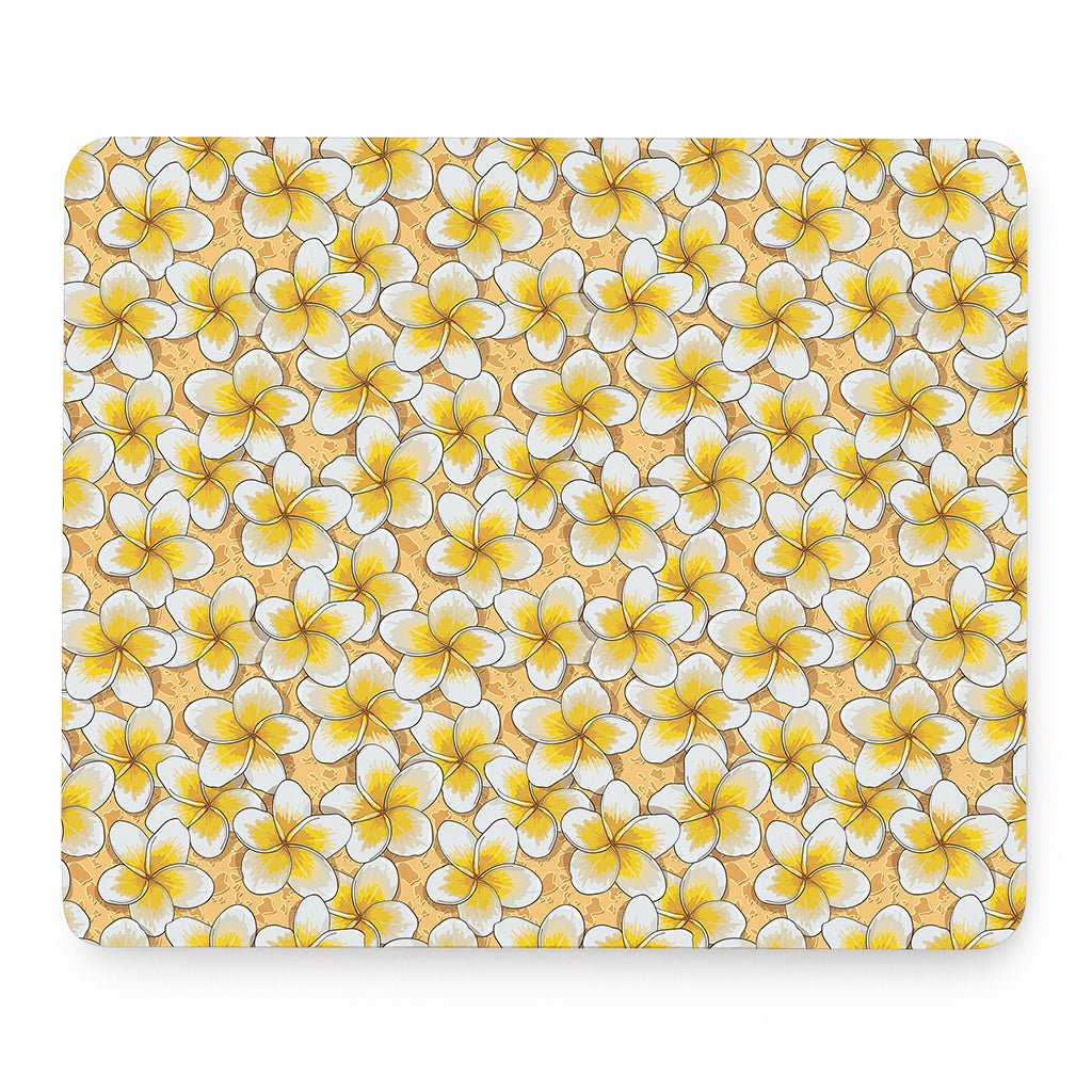 Frangipani Flower Pattern Print Mouse Pad