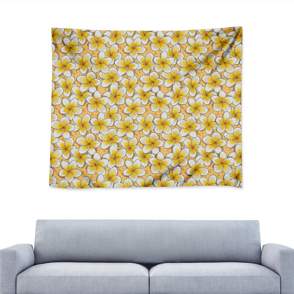 Frangipani Flower Pattern Print Tapestry