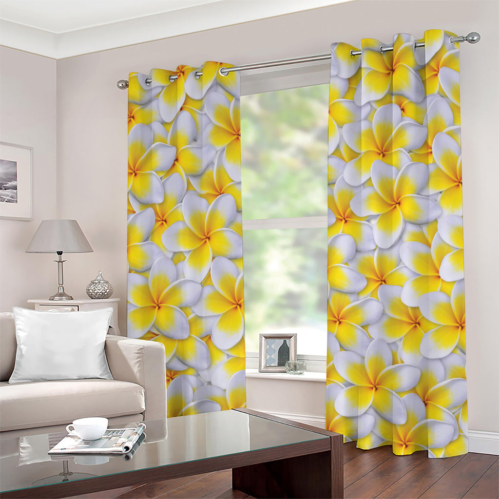 Frangipani Flower Print Grommet Curtains