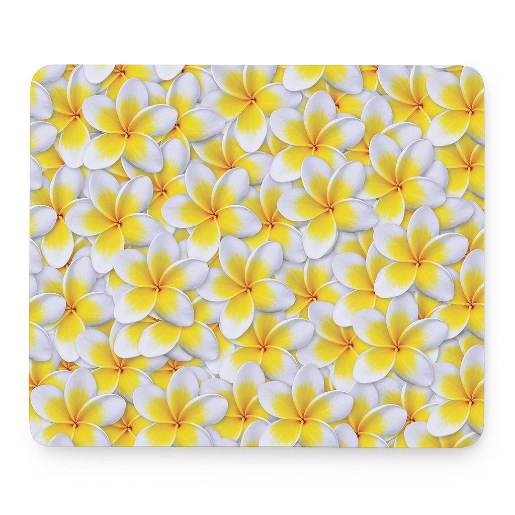 Frangipani Flower Print Mouse Pad