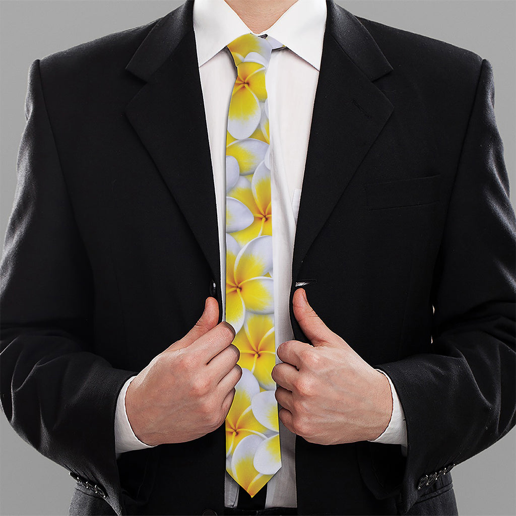 Frangipani Flower Print Necktie