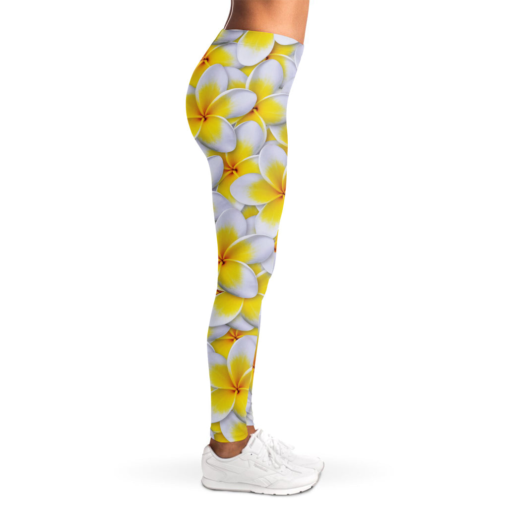 Frangipani Flower Print Women's Leggings