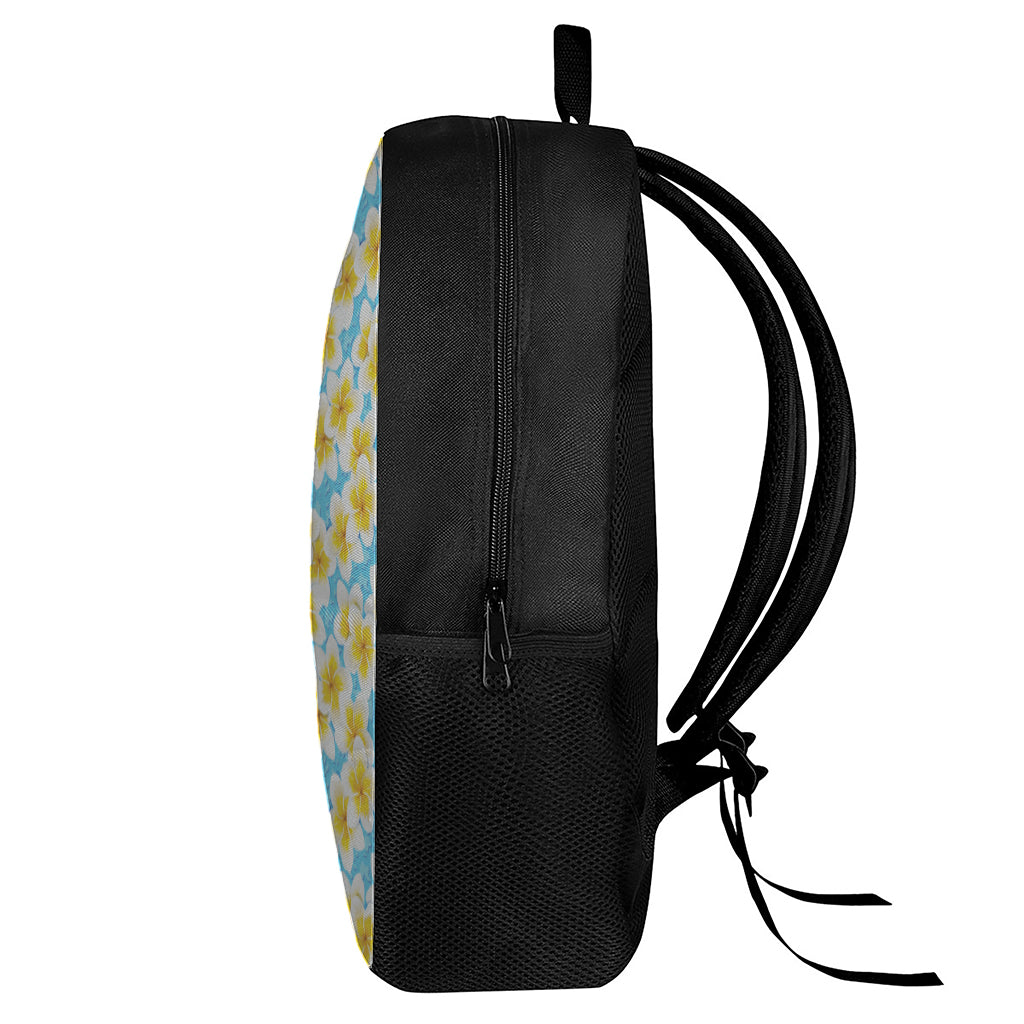 Frangipani On The Water Pattern Print 17 Inch Backpack