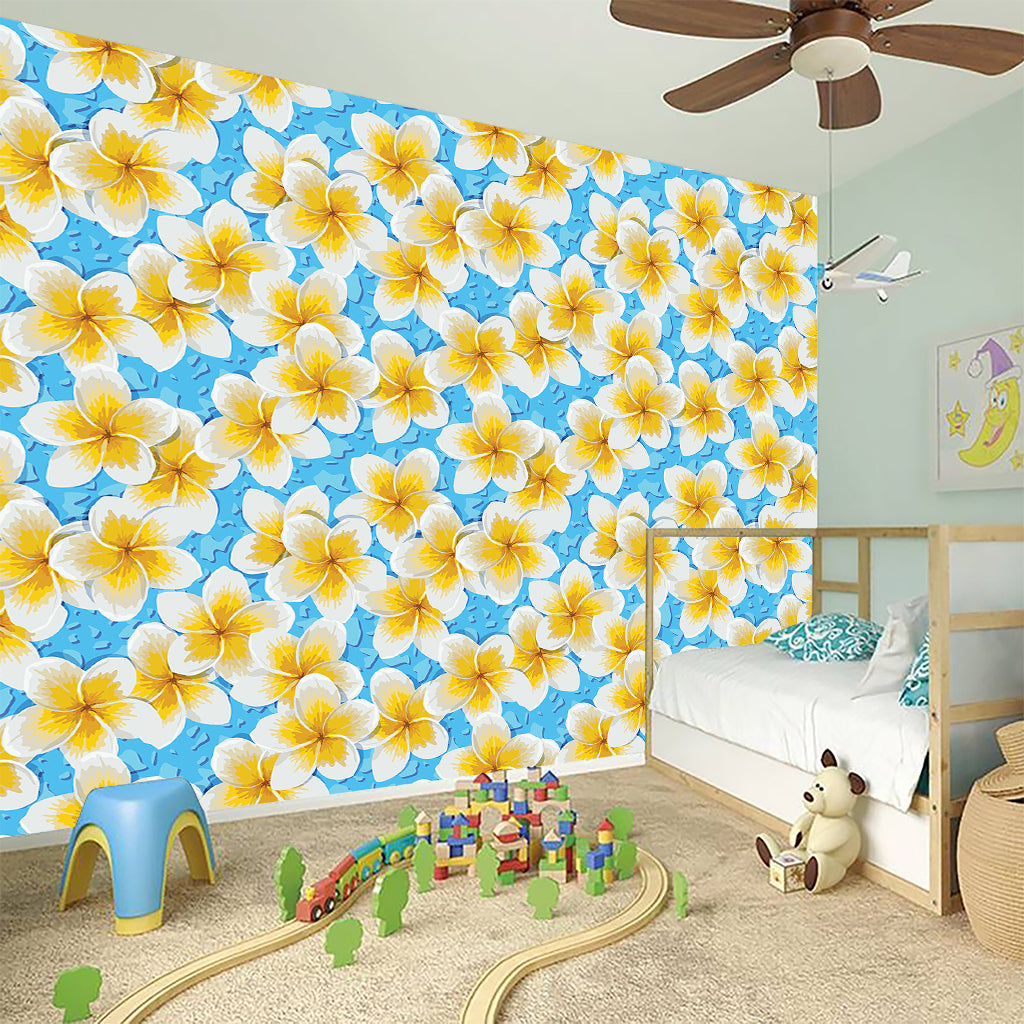Frangipani On The Water Pattern Print Wall Sticker
