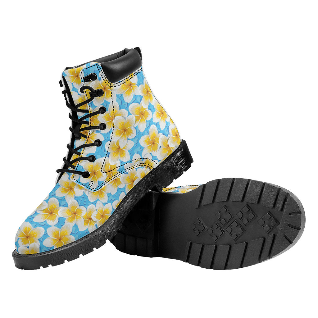 Frangipani On The Water Pattern Print Work Boots