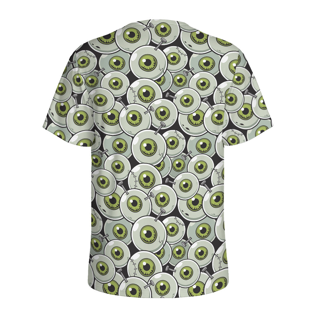 Frankenstein Eyeball Pattern Print Men's Sports T-Shirt