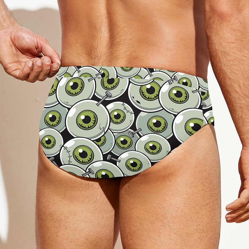 Frankenstein Eyeball Pattern Print Men's Swim Briefs
