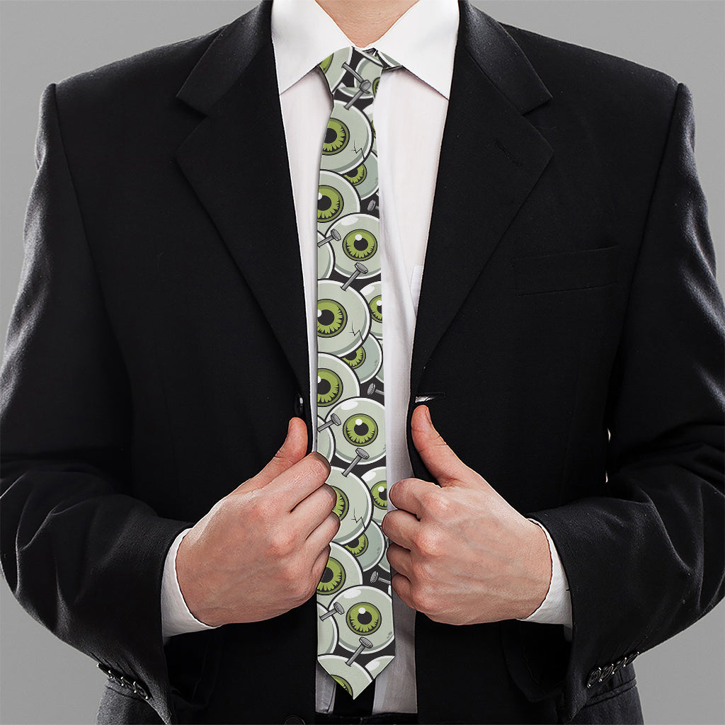 Frankenstein Eyeball Pattern Print Necktie