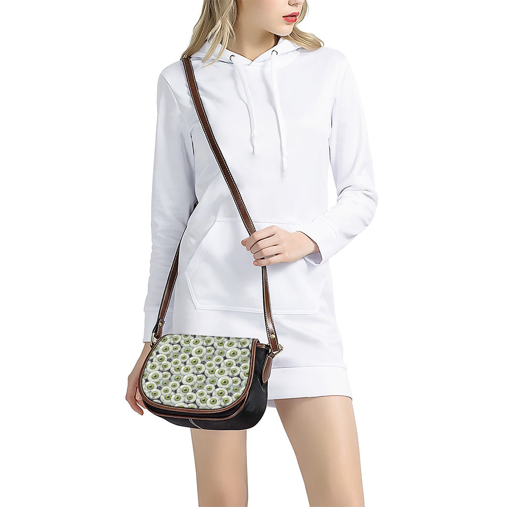Frankenstein Eyeball Pattern Print Saddle Bag